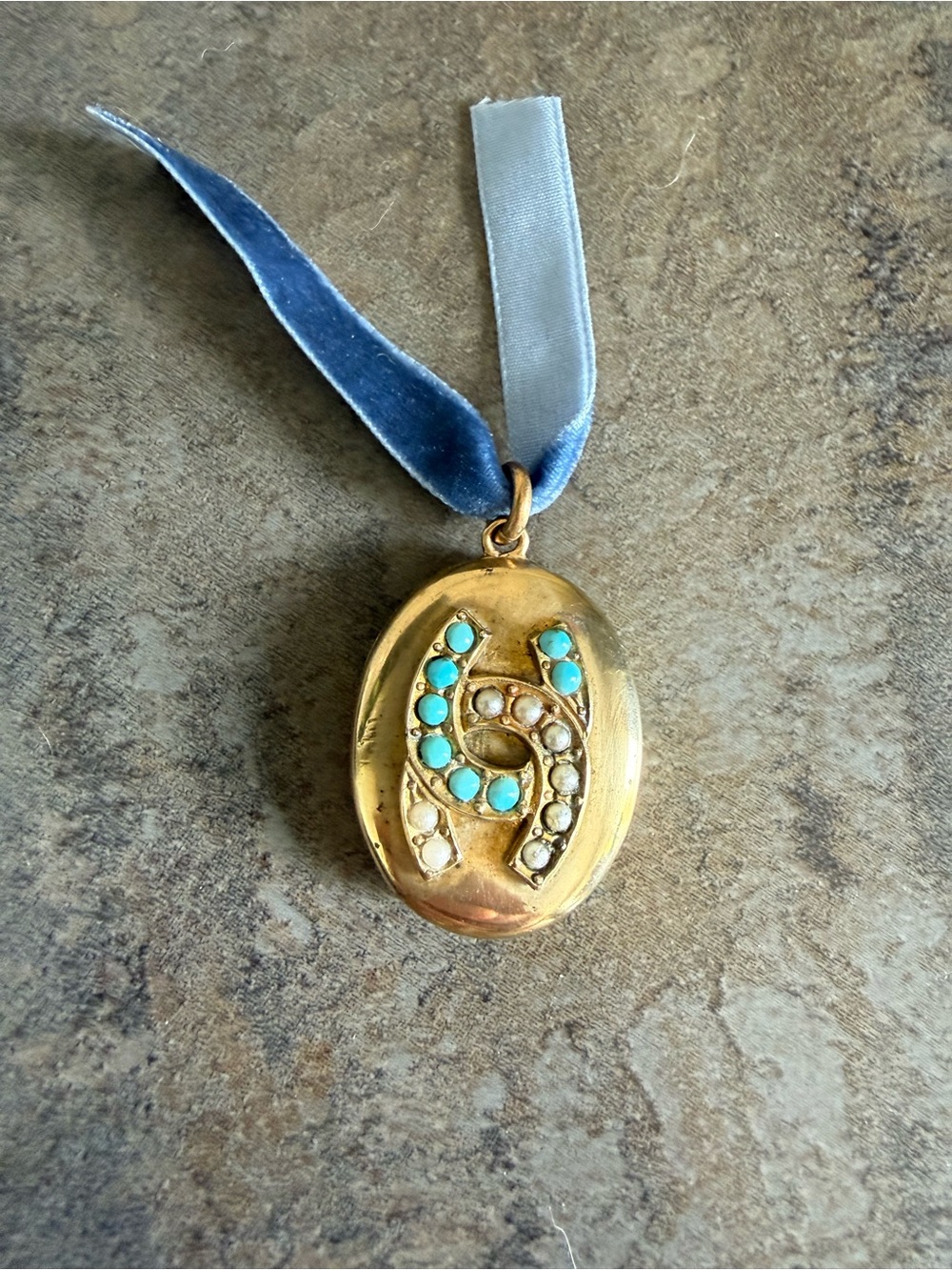 Antique locket gold tone